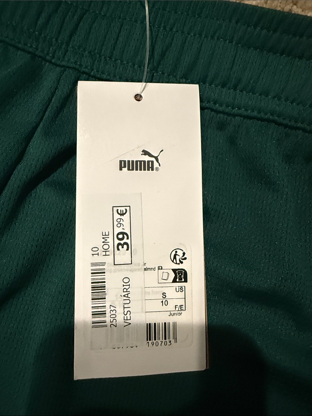 Puma Dark Green Portugal Crest Boys soccer shorts - Picture 3 of 5